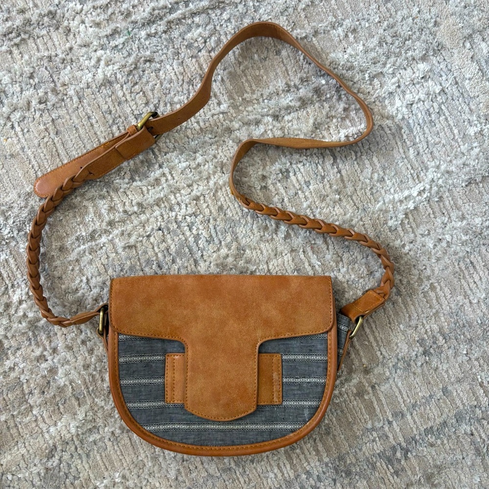 Suede and Stripes Purse